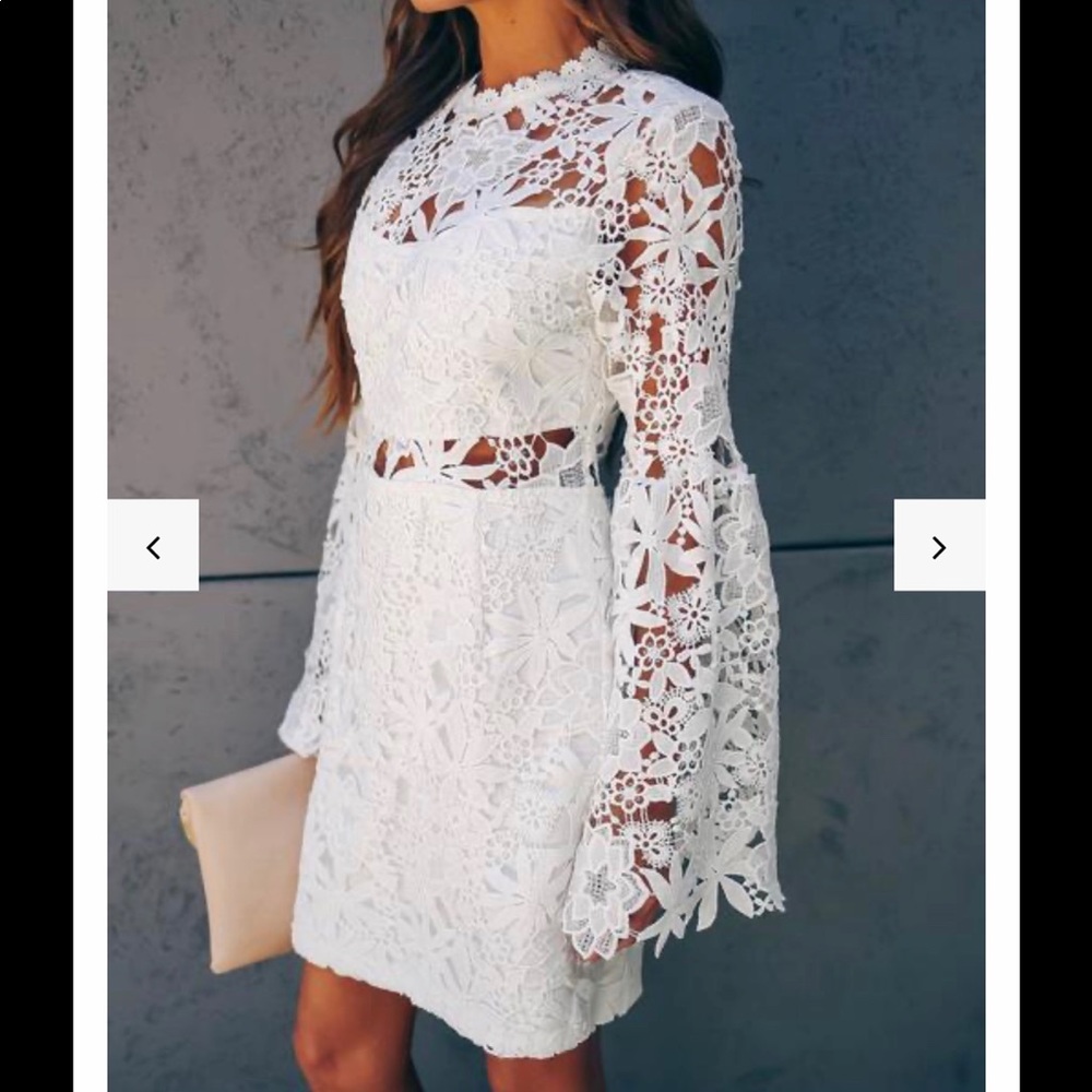 Vici “Revel Lace Bell Sleeve Dress”